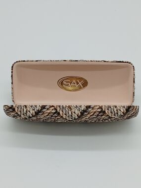 Sax Braided Straw Reading Glasses Case - Brown & Cream